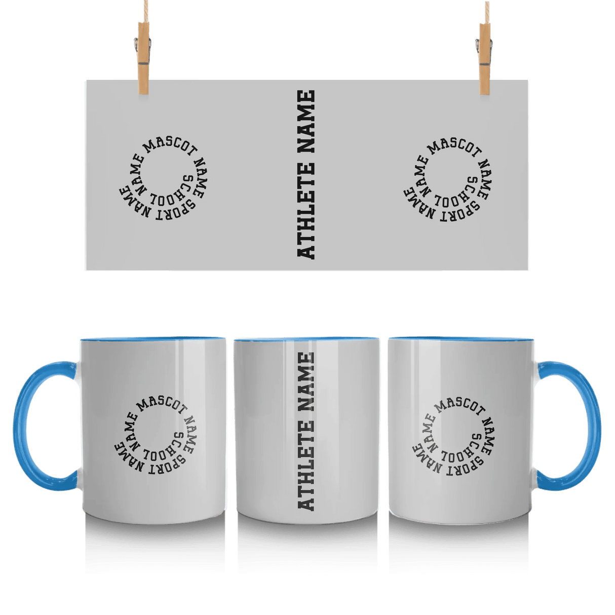 Custom School Spirit Mug With Spiral Text Design