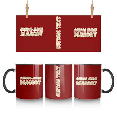 Custom School Spirit Mug With School and Mascot Name With Retro Design