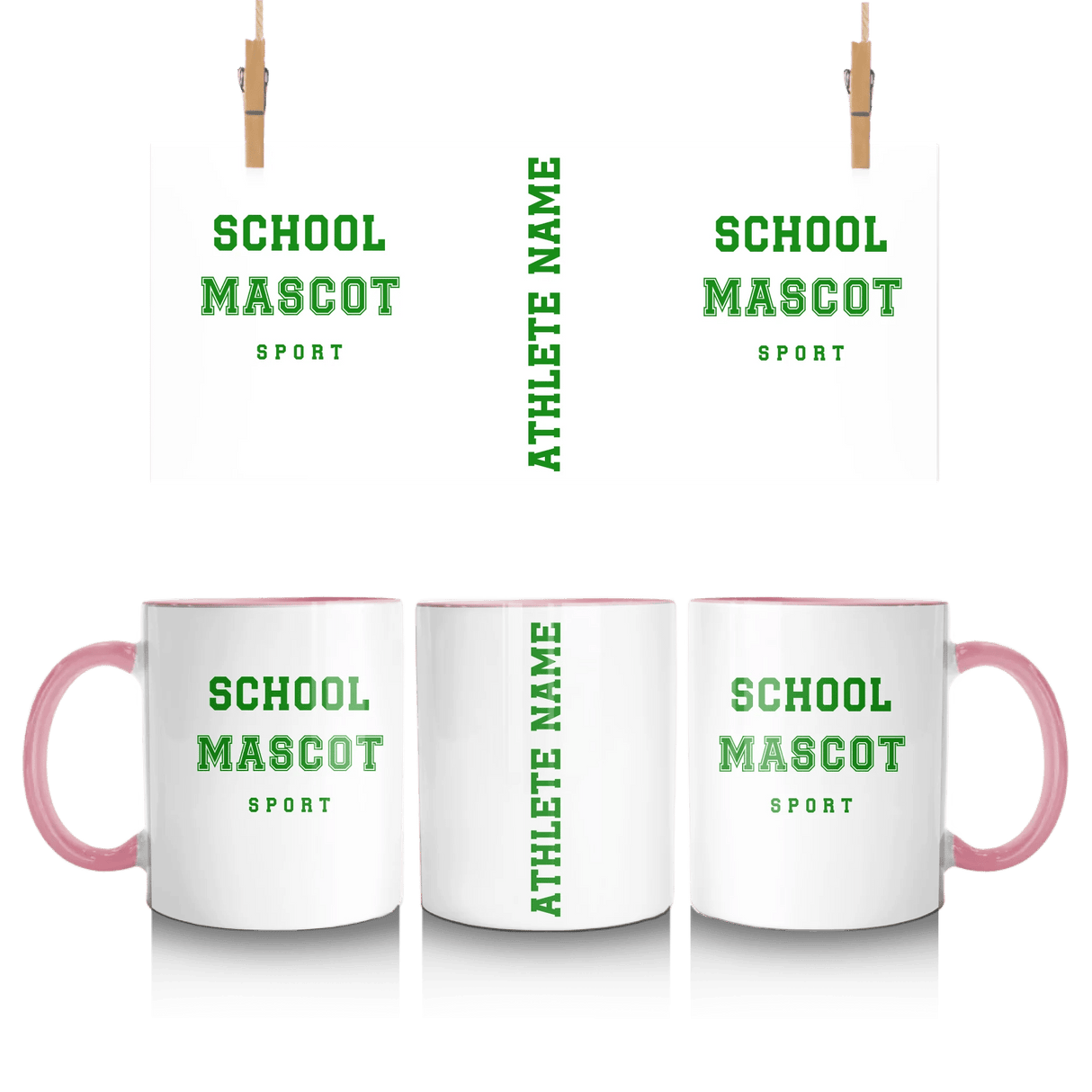 Custom School Spirit Mug With Mascot & Sport Name With Bold Varsity Design