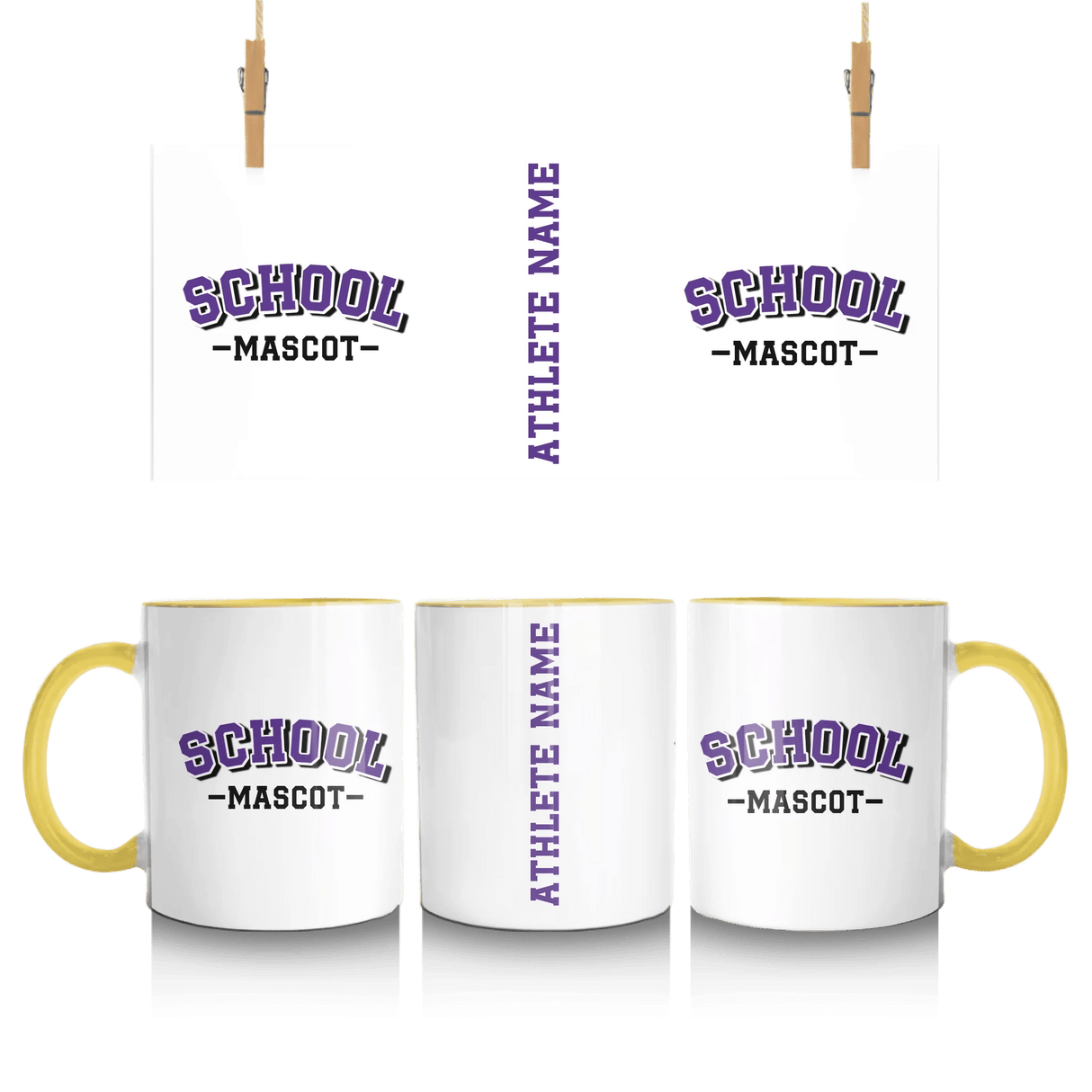 Custom School Spirit Mug With School and Mascot Name With Classic Arch Design