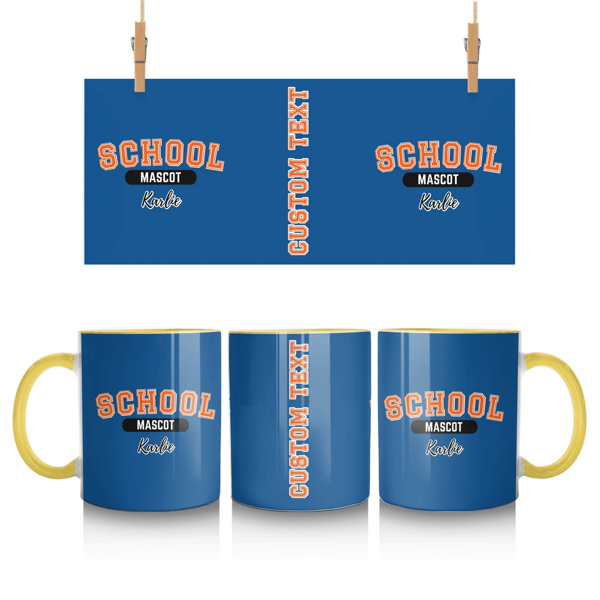 Custom School Spirit Mug With School and Mascot With Classic Design