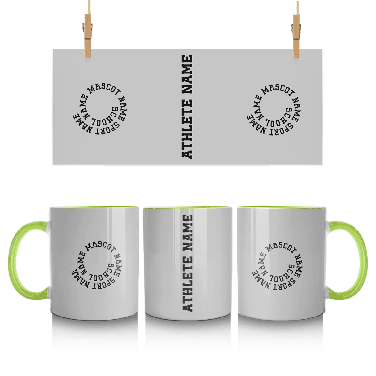 Custom School Spirit Mug With Spiral Text Design