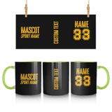 Custom School Spirit Mug With Mascot and Sport With Stencil Design