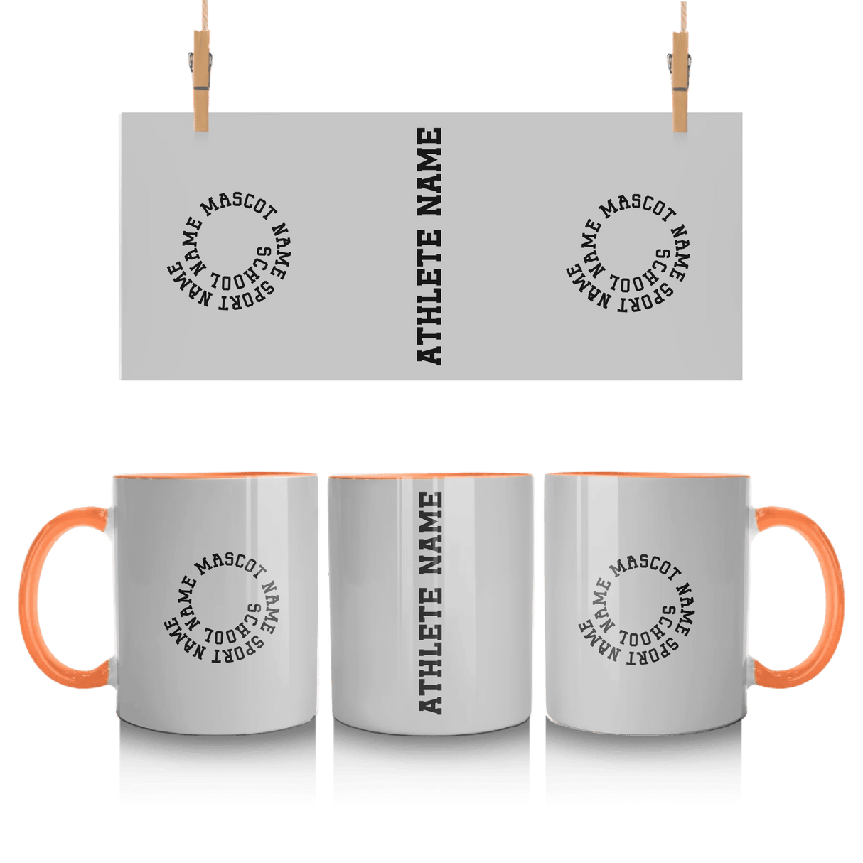 Custom School Spirit Mug With Spiral Text Design