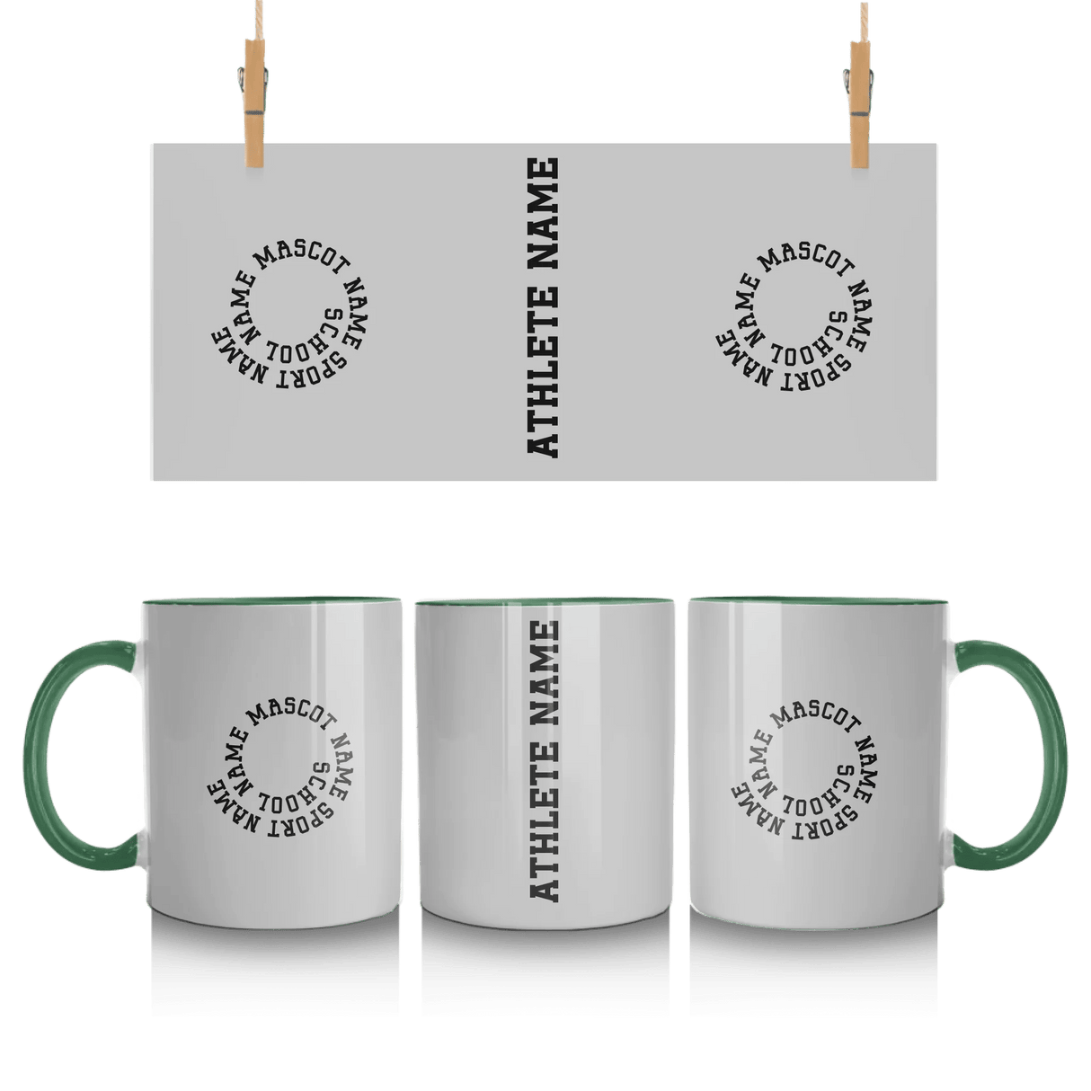 Custom School Spirit Mug With Spiral Text Design