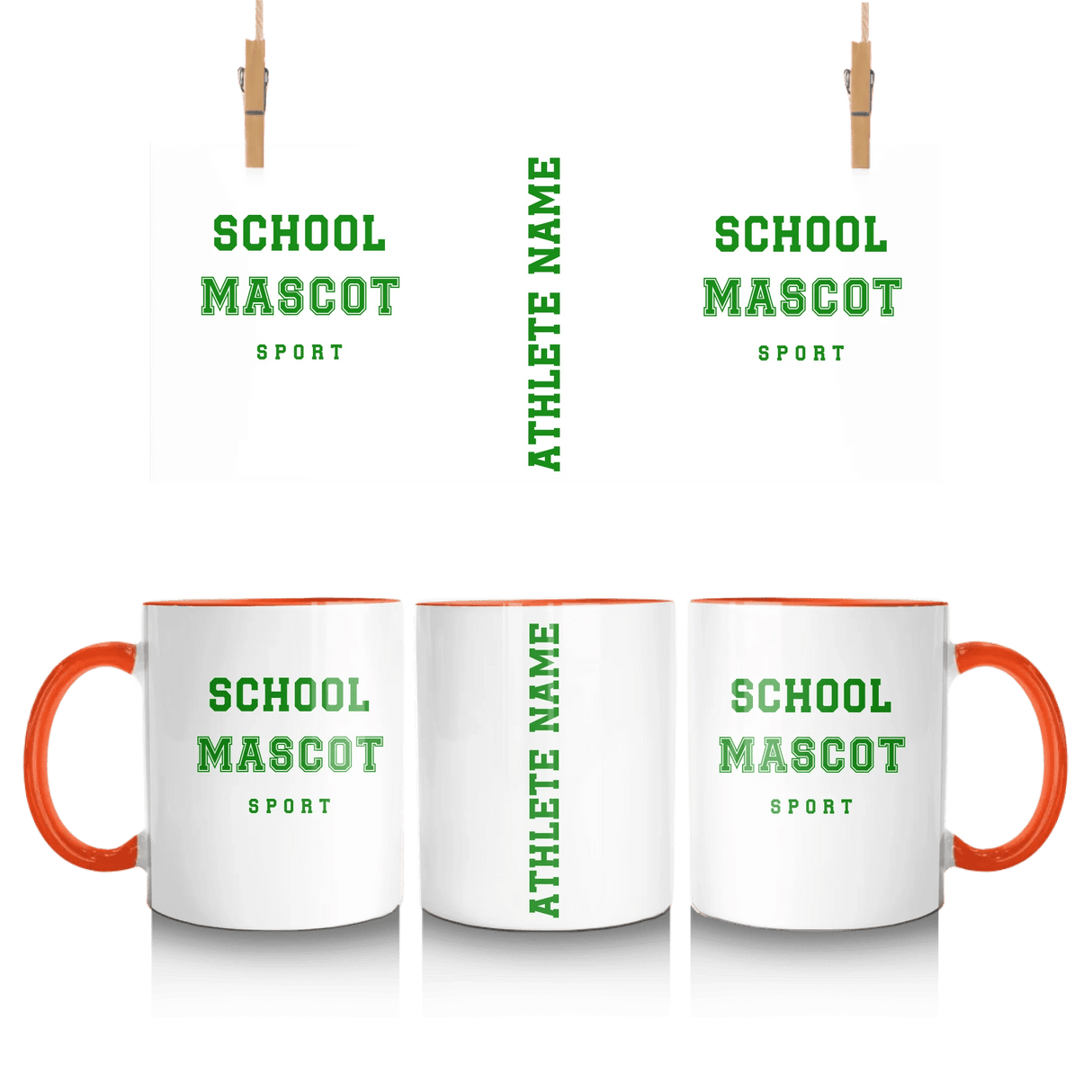 Custom School Spirit Mug With Mascot & Sport Name With Bold Varsity Design