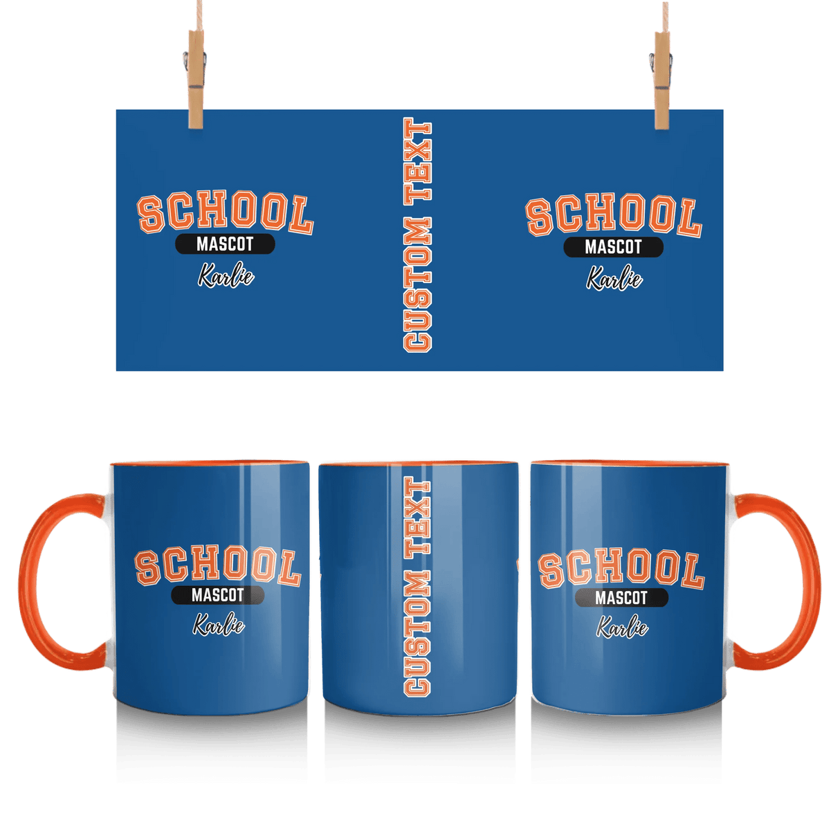 Custom School Spirit Mug With School and Mascot With Classic Design