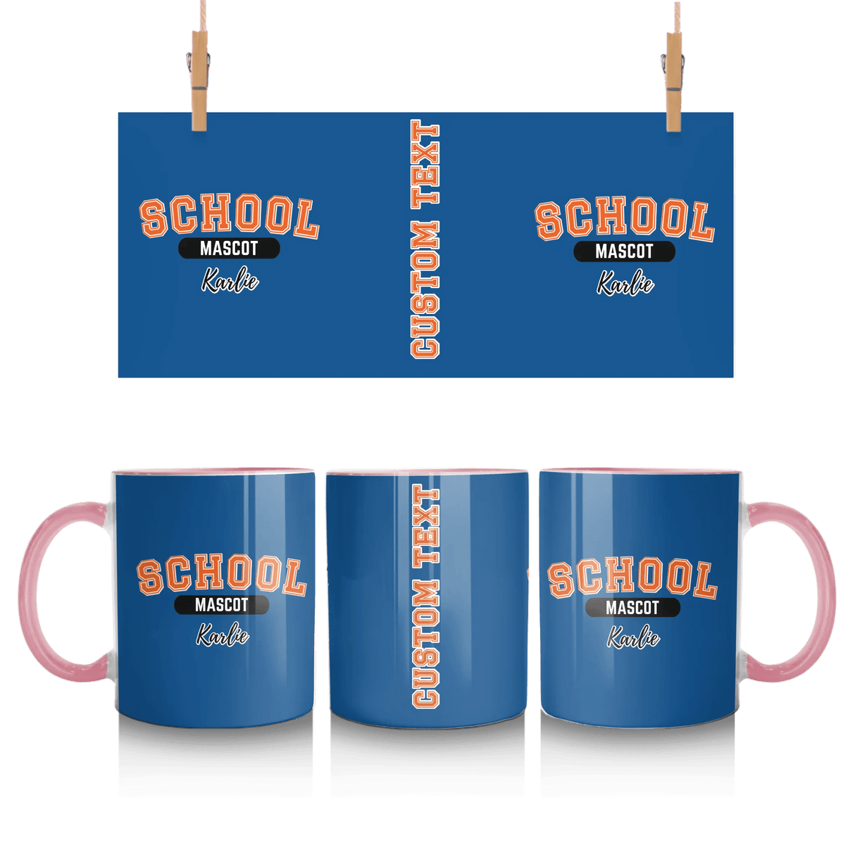Custom School Spirit Mug With School and Mascot With Classic Design