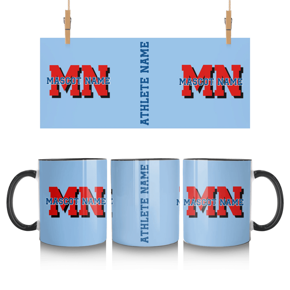 Custom School Mascot Mug With Initials and Mascot Name