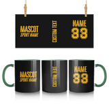 Custom School Spirit Mug With Mascot and Sport With Stencil Design