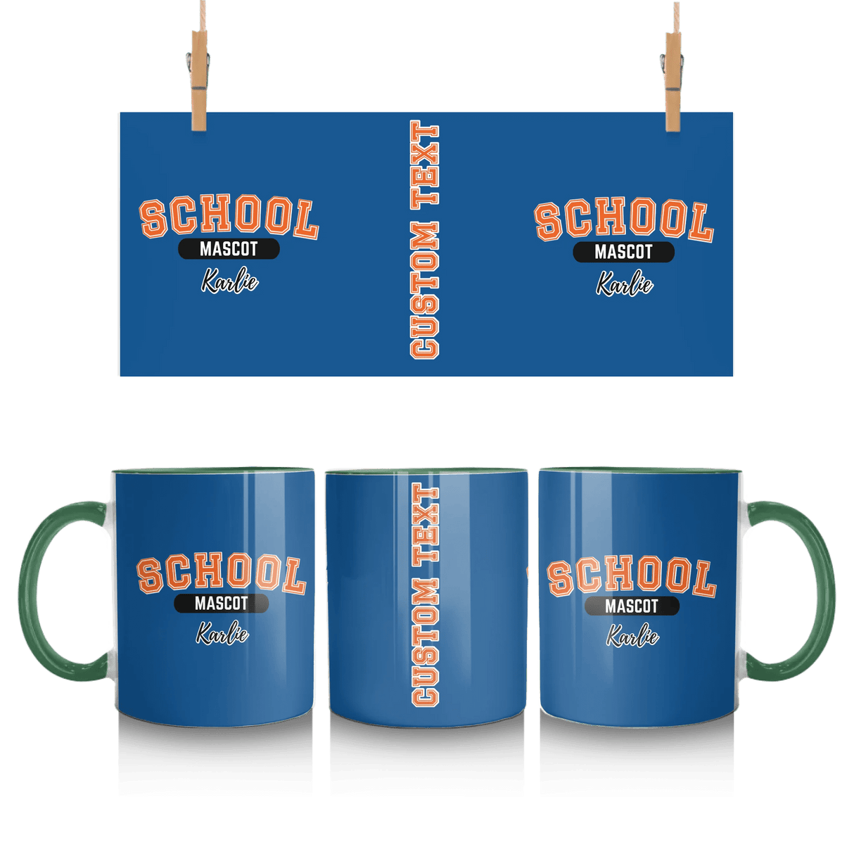 Custom School Spirit Mug With School and Mascot With Classic Design