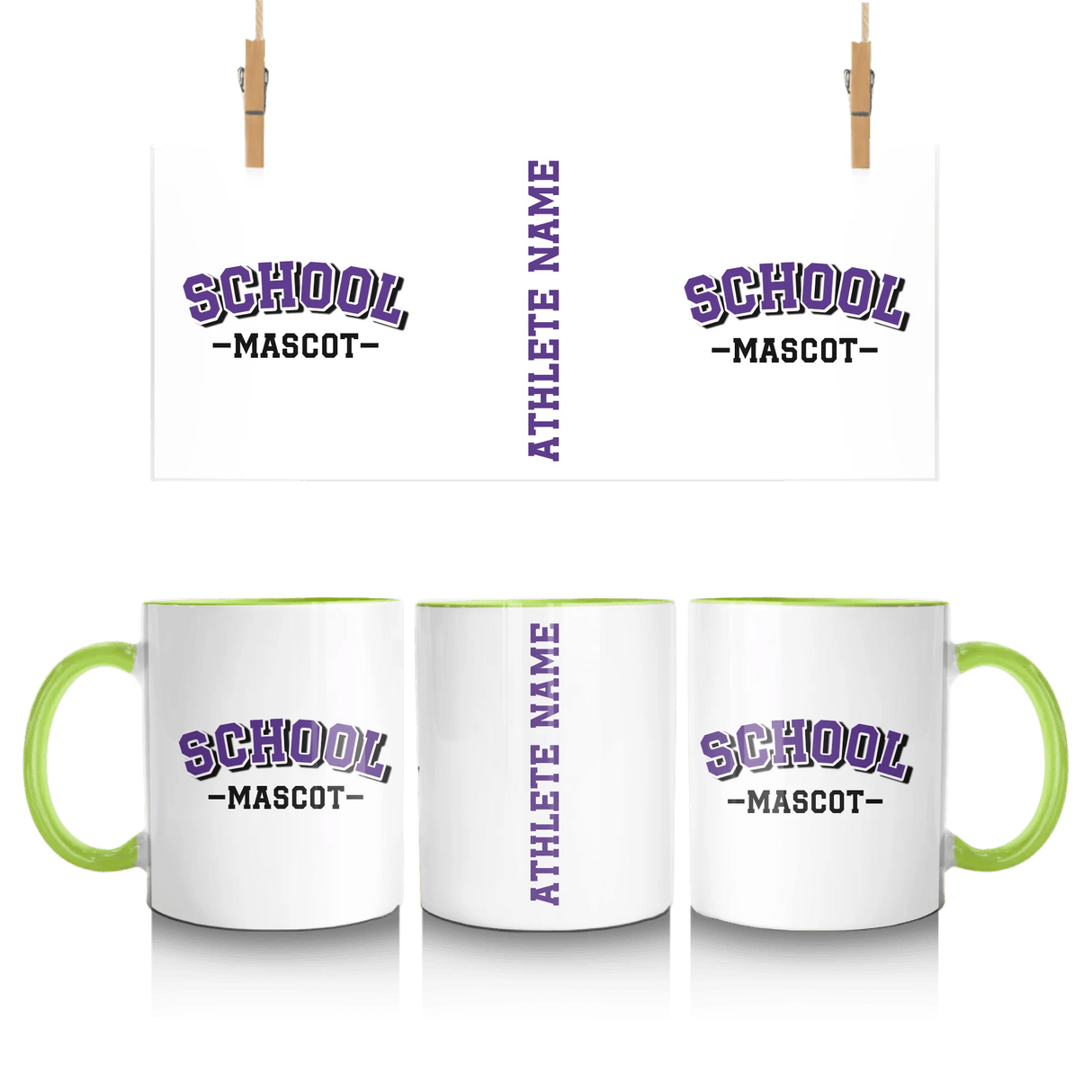 Custom School Spirit Mug With School and Mascot Name With Classic Arch Design