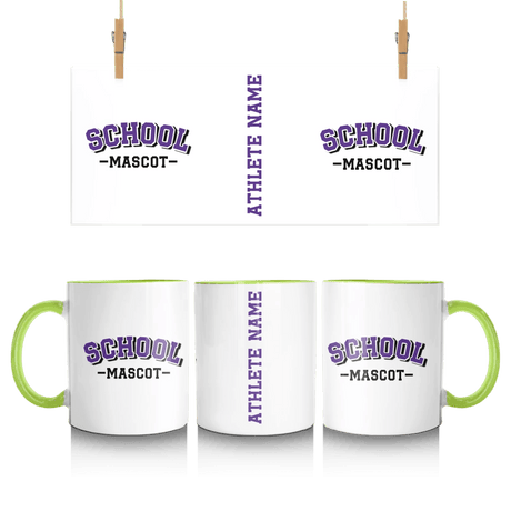 Custom School Spirit Mug With School and Mascot Name With Classic Arch Design