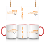 Custom School Spirit Mug With School and Mascot with Outline Design