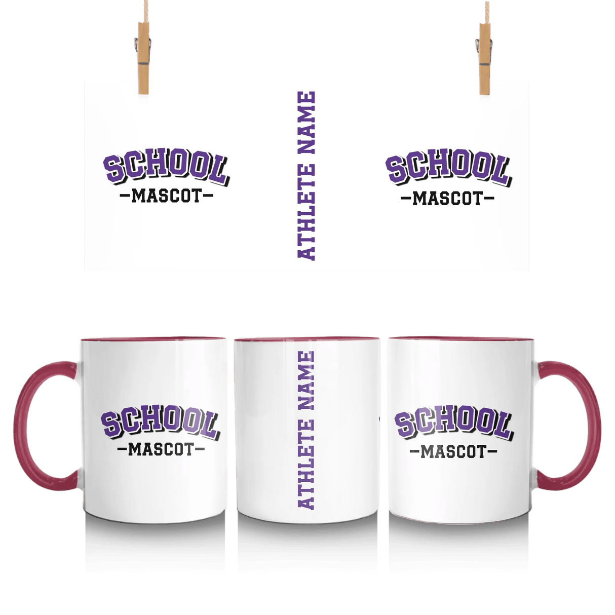 Custom School Spirit Mug With School and Mascot Name With Classic Arch Design