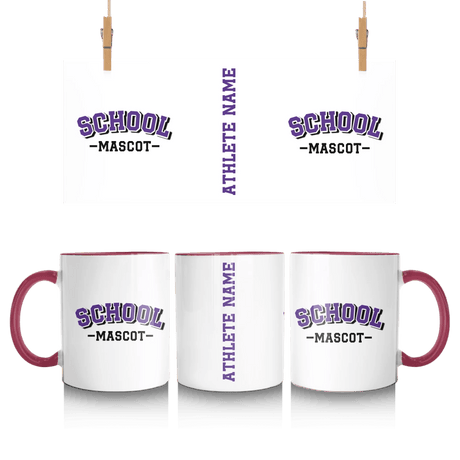 Custom School Spirit Mug With School and Mascot Name With Classic Arch Design