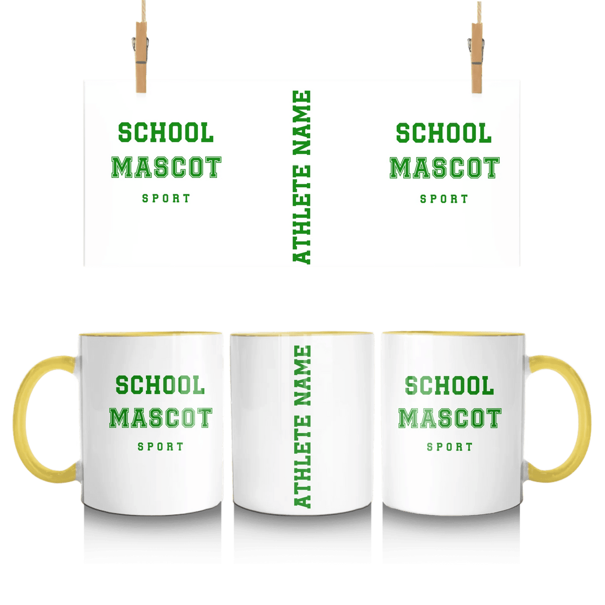 Custom School Spirit Mug With Mascot & Sport Name With Bold Varsity Design