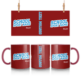 Custom School Spirit Mug With School and Mascot Name With Slanted Block Varsity Design