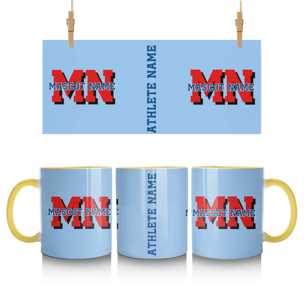 Custom School Mascot Mug With Initials and Mascot Name