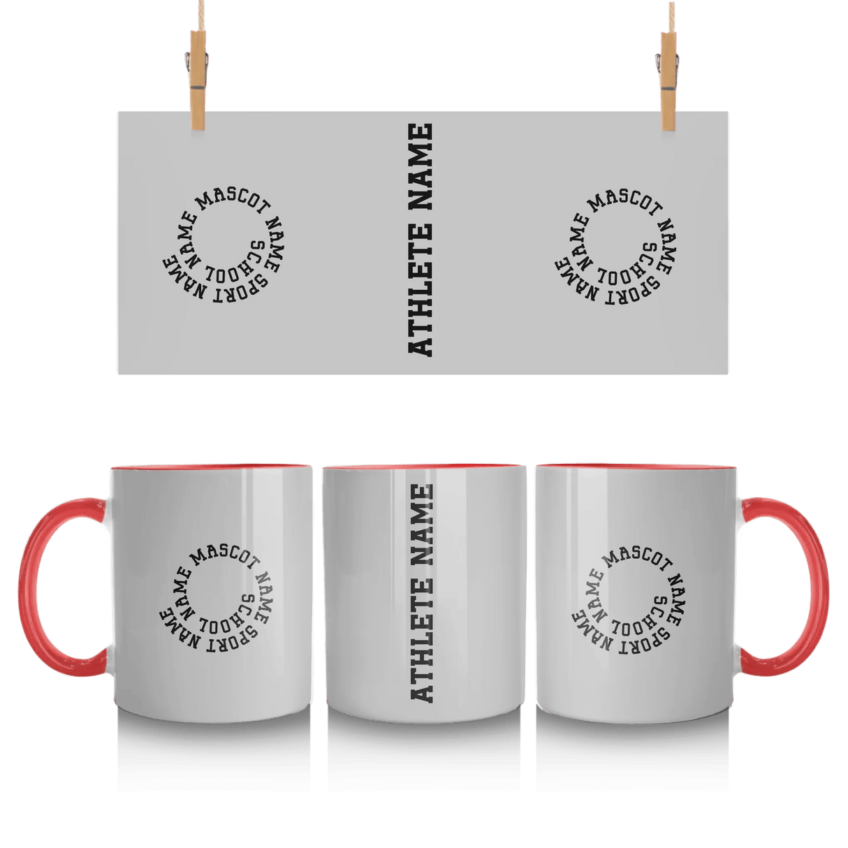 Custom School Spirit Mug With Spiral Text Design