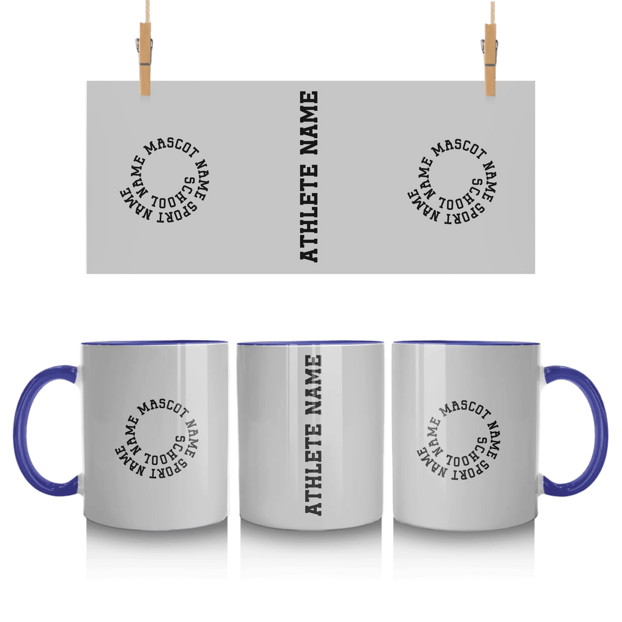 Custom School Spirit Mug With Spiral Text Design