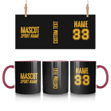 Custom School Spirit Mug With Mascot and Sport With Stencil Design