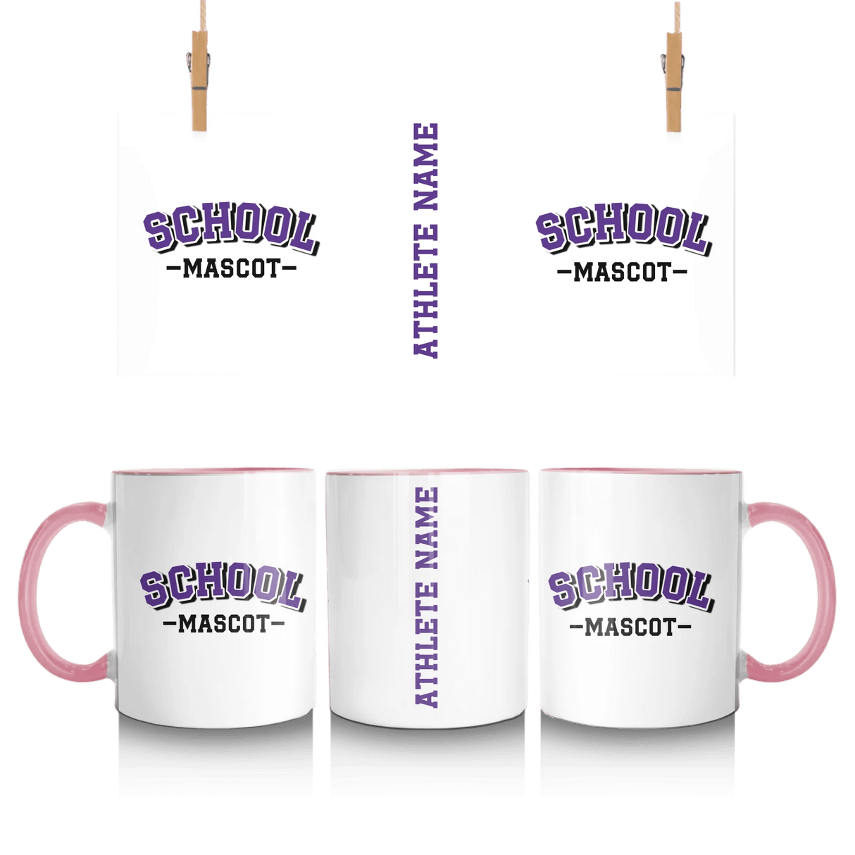 Custom School Spirit Mug With School and Mascot Name With Classic Arch Design