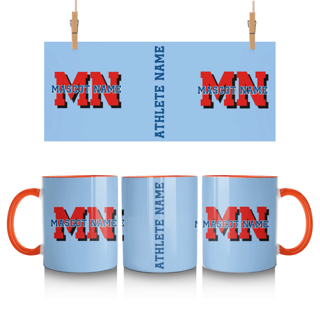 Custom School Mascot Mug With Initials and Mascot Name