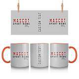Custom School Spirit Mug With Mascot and Sport With Striped Text Design