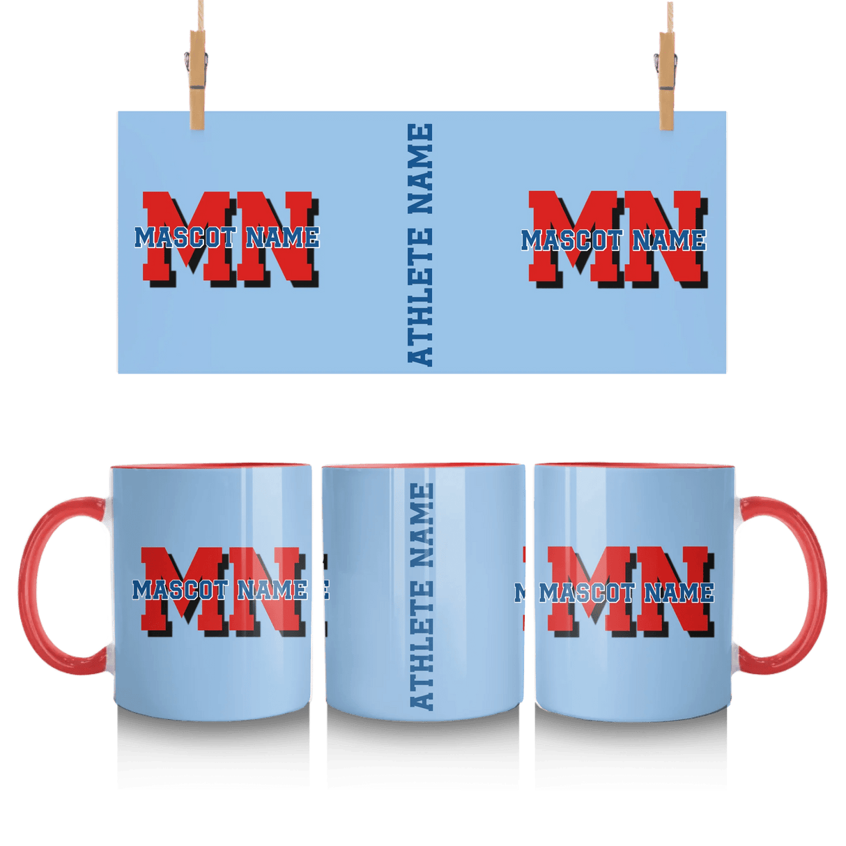 Custom School Mascot Mug With Initials and Mascot Name