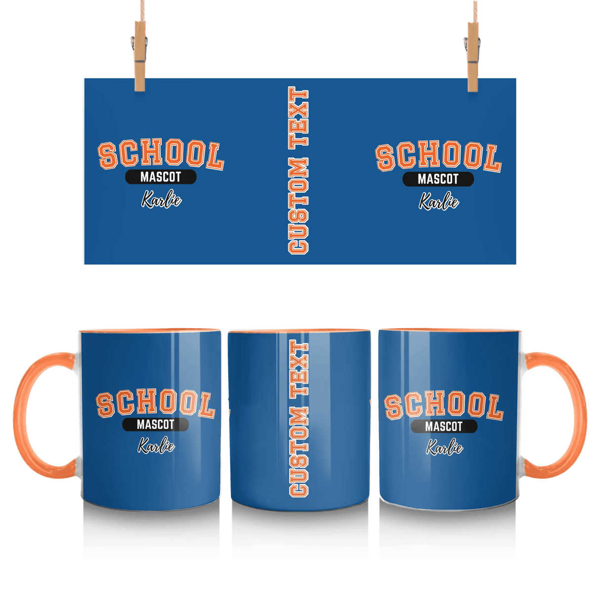 Custom School Spirit Mug With School and Mascot With Classic Design