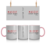 Custom School Spirit Mug With Mascot and Sport With Striped Text Design