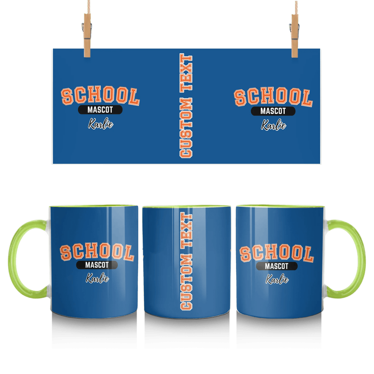 Custom School Spirit Mug With School and Mascot With Classic Design