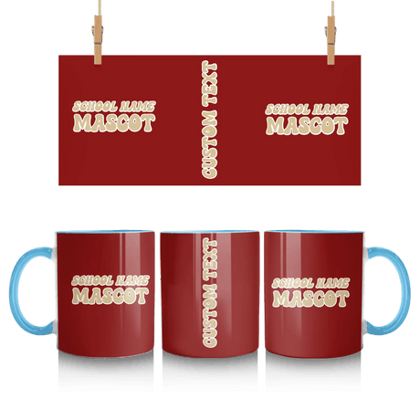 Custom School Spirit Mug With School and Mascot Name With Retro Design