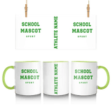 Custom School Spirit Mug With Mascot & Sport Name With Bold Varsity Design