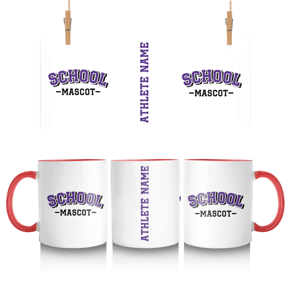 Custom School Spirit Mug With School and Mascot Name With Classic Arch Design