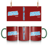 Custom School Spirit Mug With School and Mascot Name With Slanted Block Varsity Design