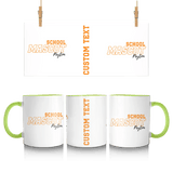 Custom School Spirit Mug With School and Mascot with Outline Design