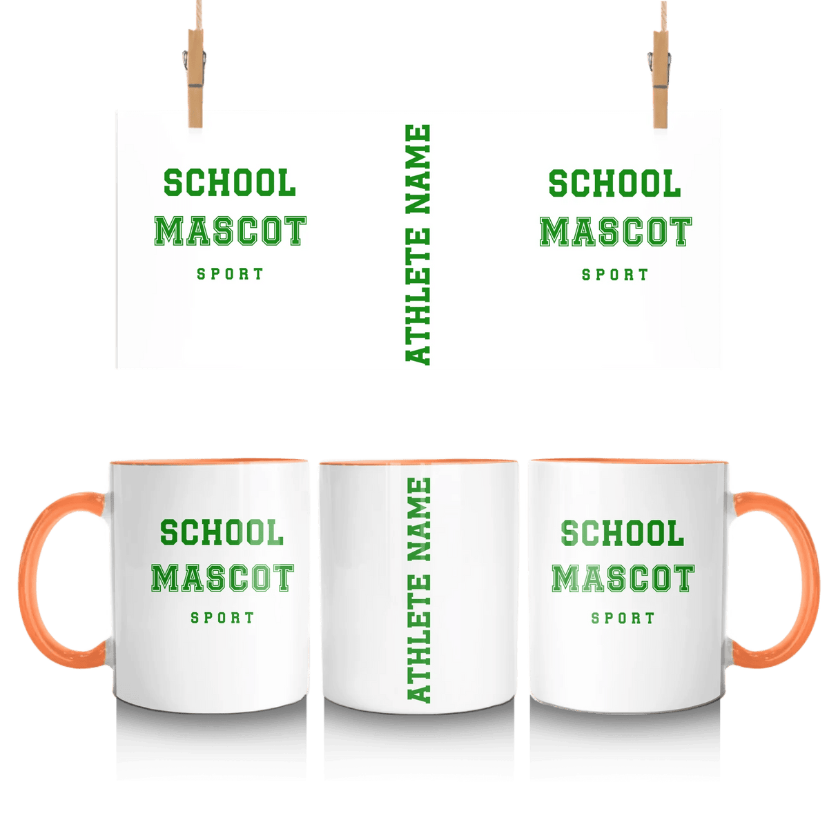 Custom School Spirit Mug With Mascot & Sport Name With Bold Varsity Design