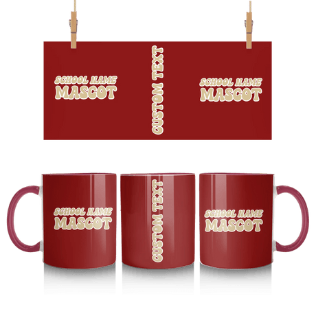 Custom School Spirit Mug With School and Mascot Name With Retro Design