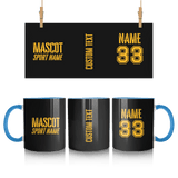 Custom School Spirit Mug With Mascot and Sport With Stencil Design