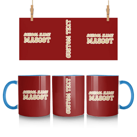 Custom School Spirit Mug With School and Mascot Name With Retro Design