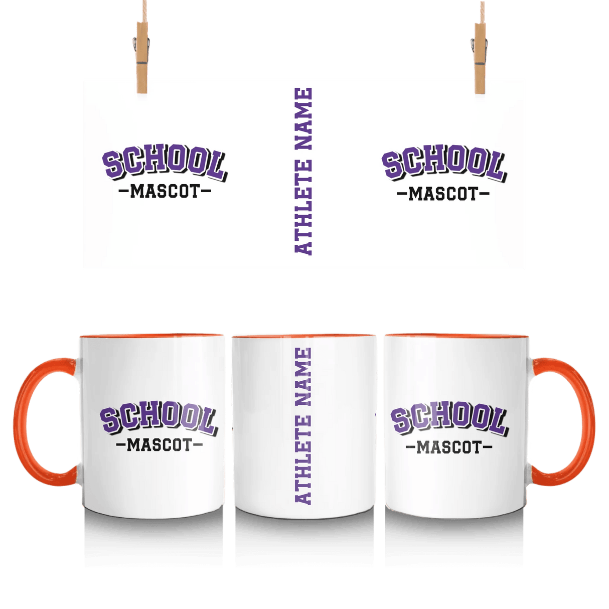 Custom School Spirit Mug With School and Mascot Name With Classic Arch Design