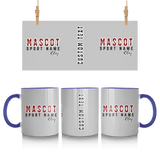 Custom School Spirit Mug With Mascot and Sport With Striped Text Design