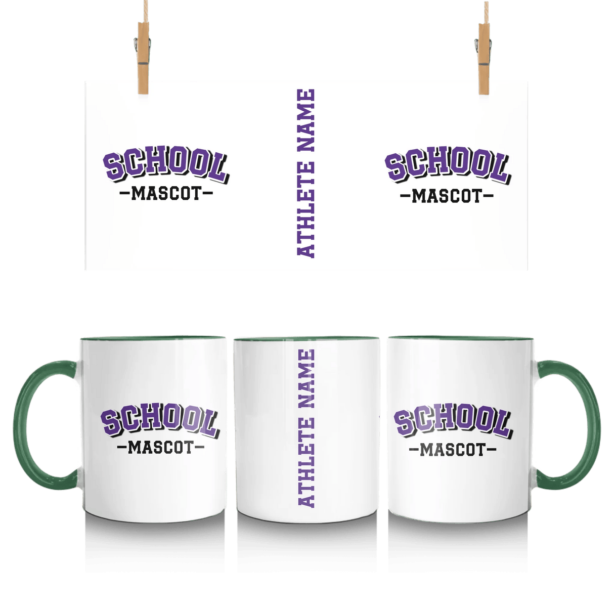 Custom School Spirit Mug With School and Mascot Name With Classic Arch Design