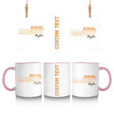 Custom School Spirit Mug With School and Mascot with Outline Design