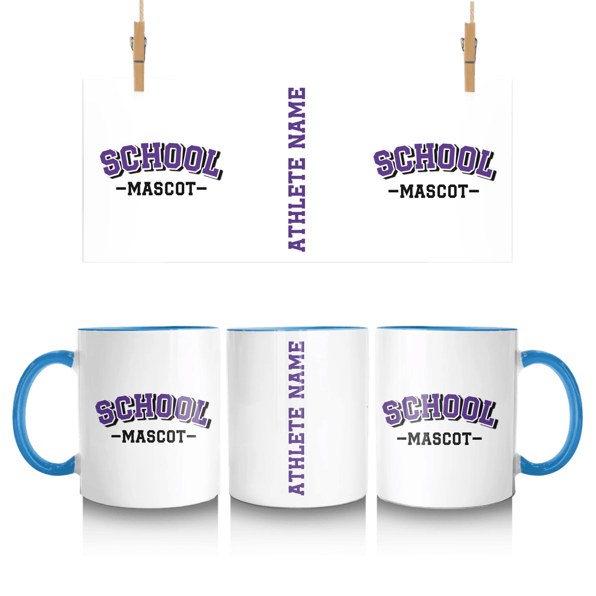 Custom School Spirit Mug With School and Mascot Name With Classic Arch Design