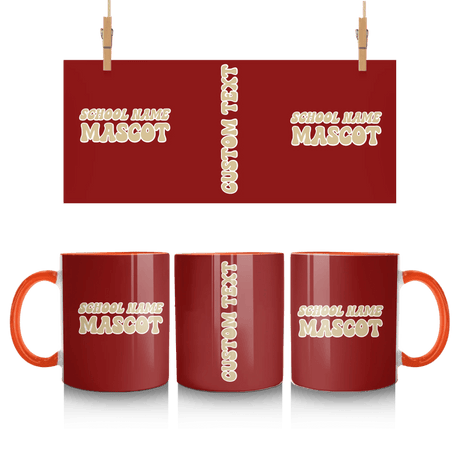 Custom School Spirit Mug With School and Mascot Name With Retro Design