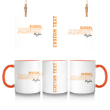 Custom School Spirit Mug With School and Mascot with Outline Design