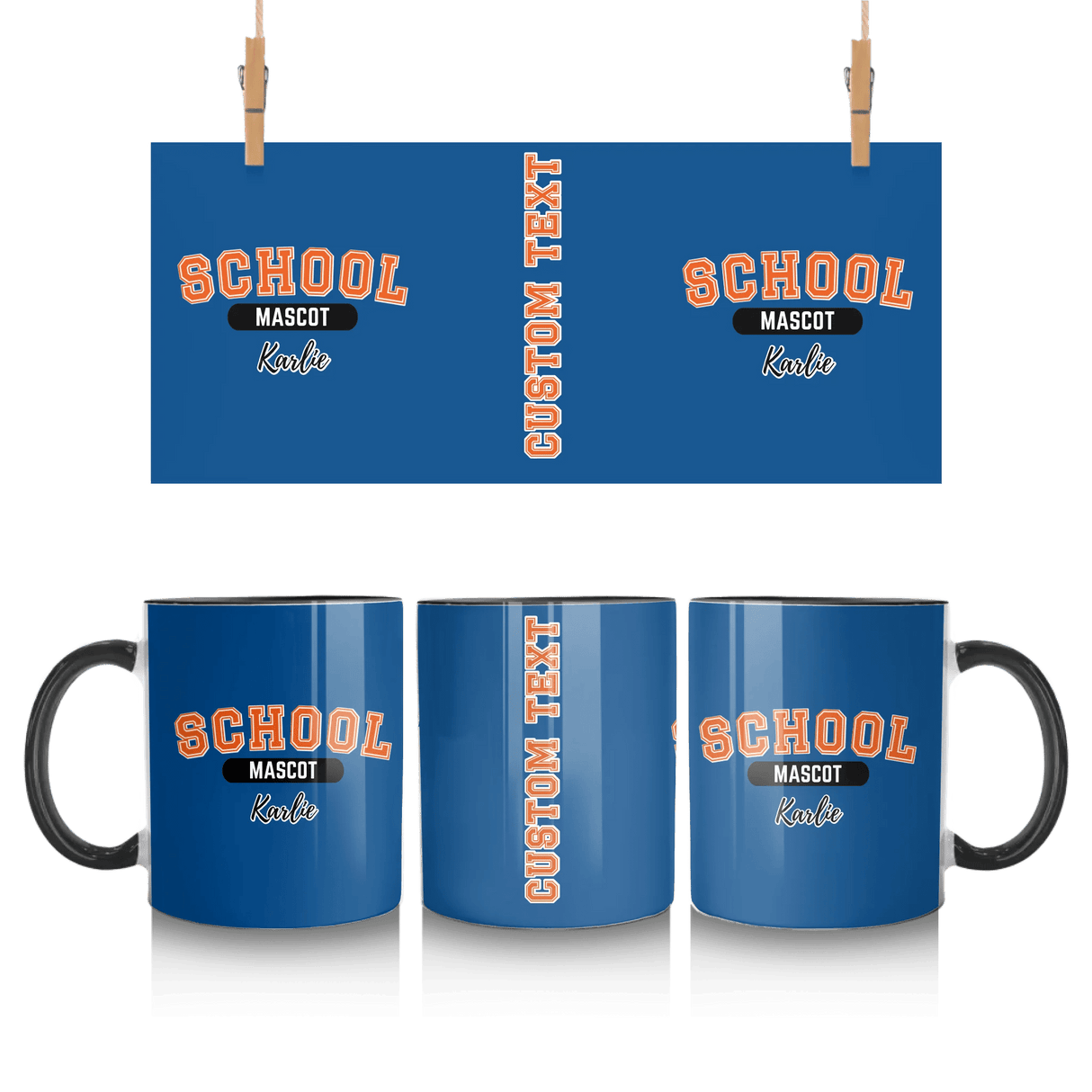 Custom School Spirit Mug With School and Mascot With Classic Design